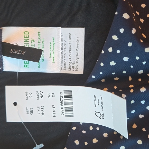 NWT*J CREW Hipster bikini bottom in Navy & white polka dots women 2X style BH535 - Picture 8 of 11